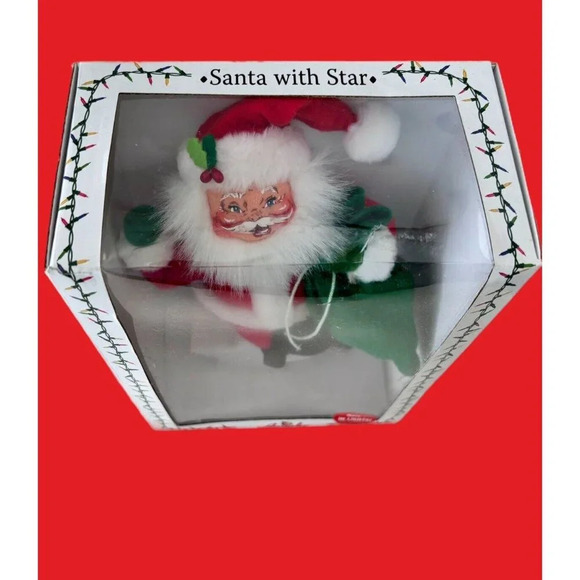 ANNALEE 9" CHRISTMAS DELIGHTS SANTA CLAUS & BAG HOLIDAY STAR LIGHTS UPDOLL NWT - Picture 7 of 11